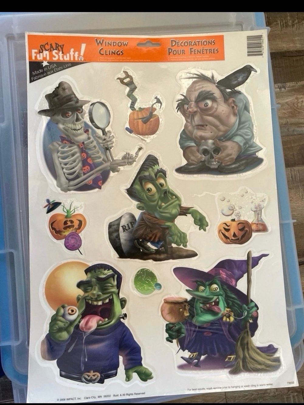 Halloween Window Clings VTG 2006 Halloween Frankenstein pumpkins witch monsters